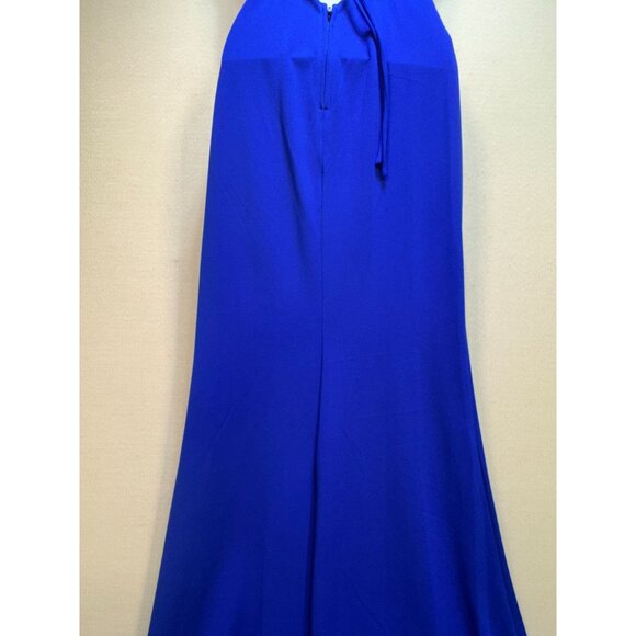 City Studio Women's Side Slit V Neck Maxi Dress Sleeveless Stretch Size 1 Blue - Picture 10 of 13